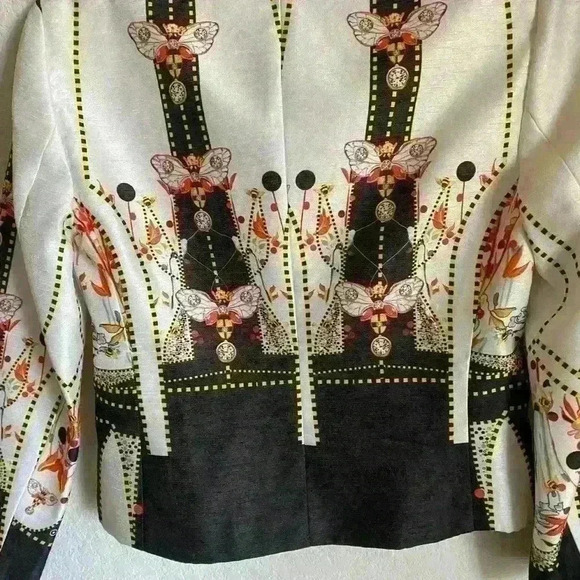 Piccione Piccione Designer 3D Graphic Whismy Feminine Blazer Top Size 42/M - Picture 5 of 12